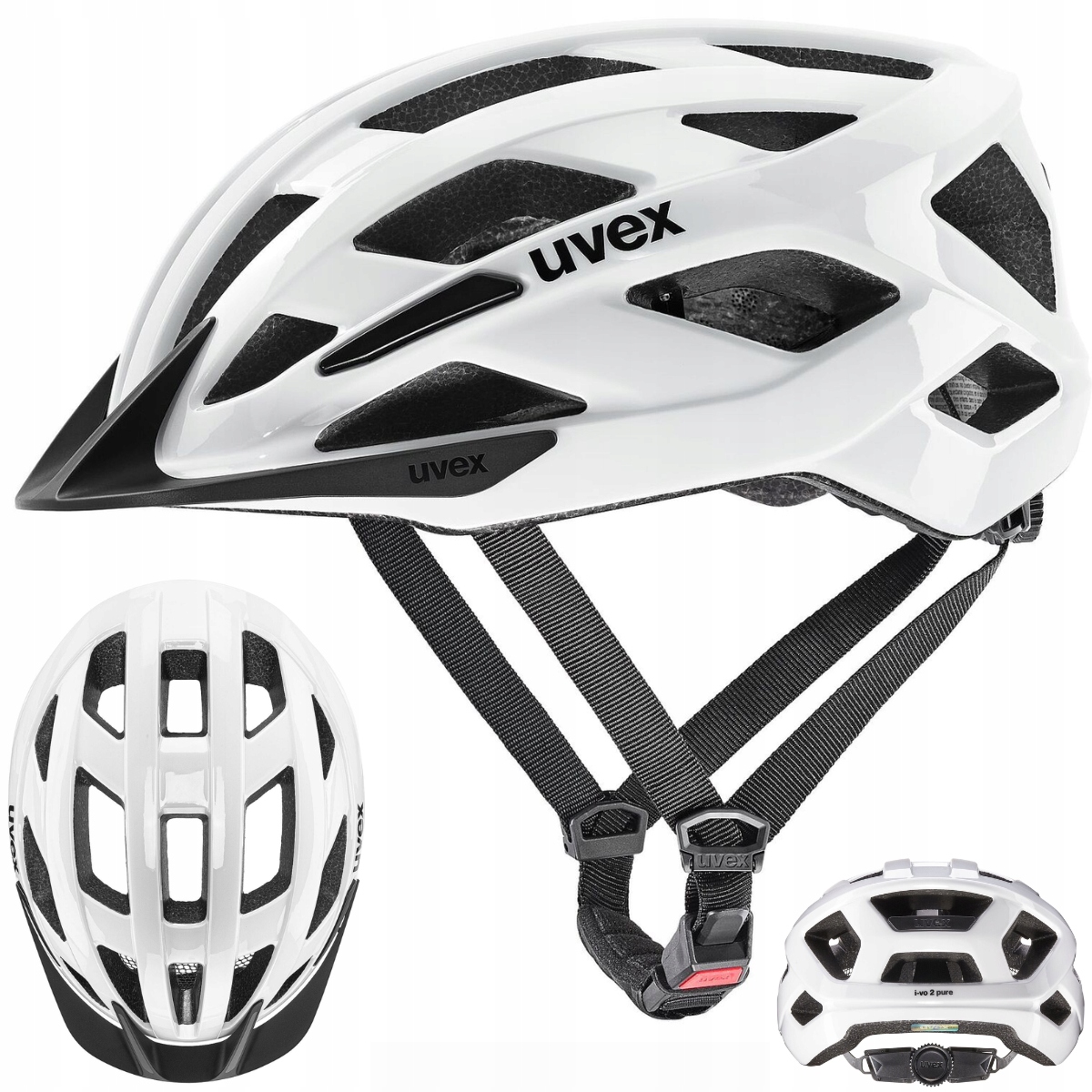 UVEX I-VO 2 Pure Kask Rowerowy Lekki Wentylowany trekking city 56-60, biały